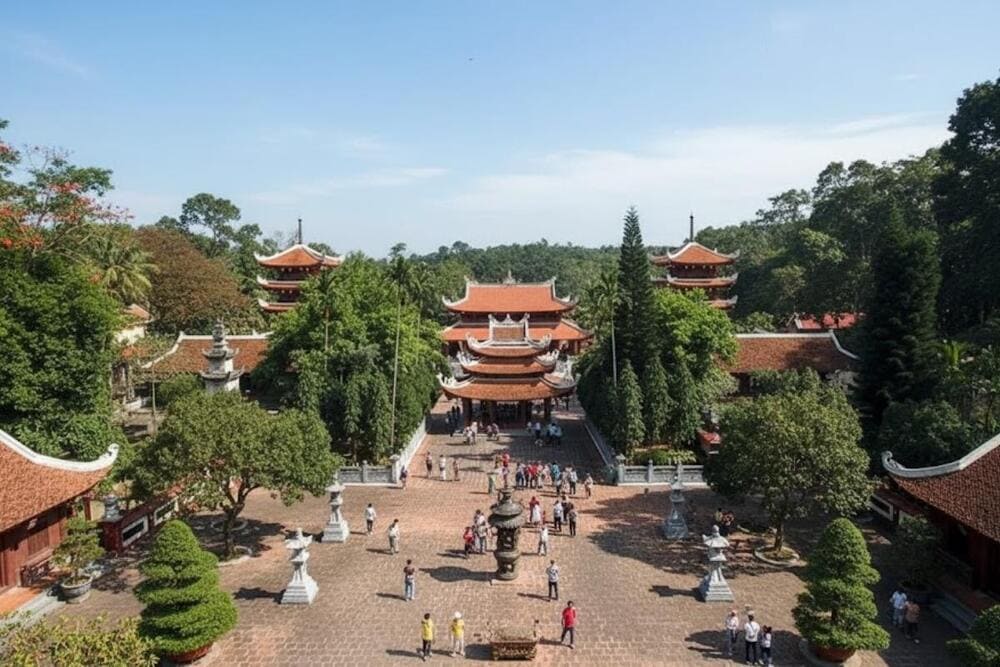 To&agrave;n cảnh ch&ugrave;a Thi&ecirc;n Tr&ugrave; từ tr&ecirc;n cao